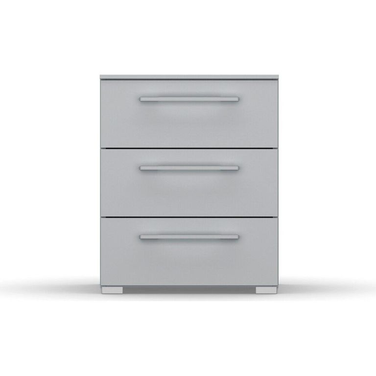 Rauch Skat Pure 3 Drawer Bedside Cabinet - Silk Grey