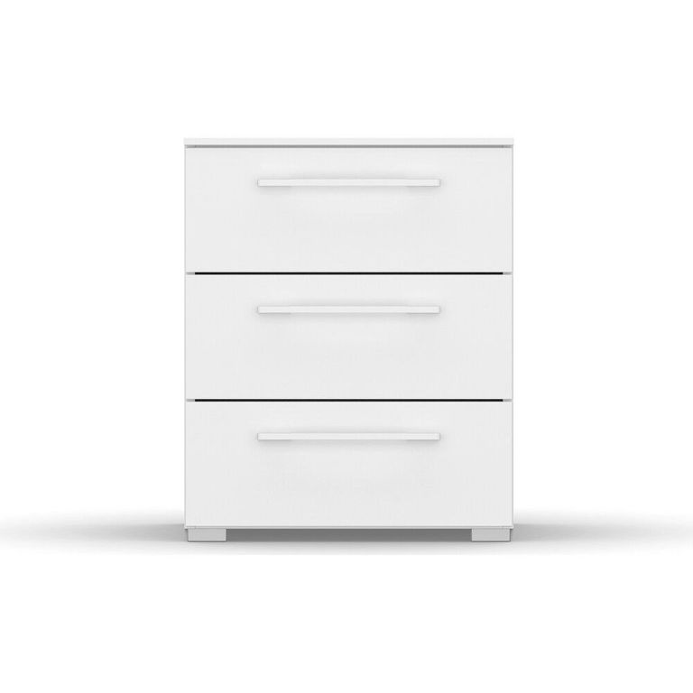 Rauch Skat Shine 3 Drawer Bedside Cabinet - Alpine White