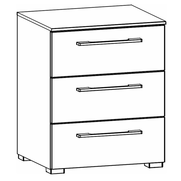 Rauch Skat Shine 3 Drawer Bedside Cabinet - Alpine White