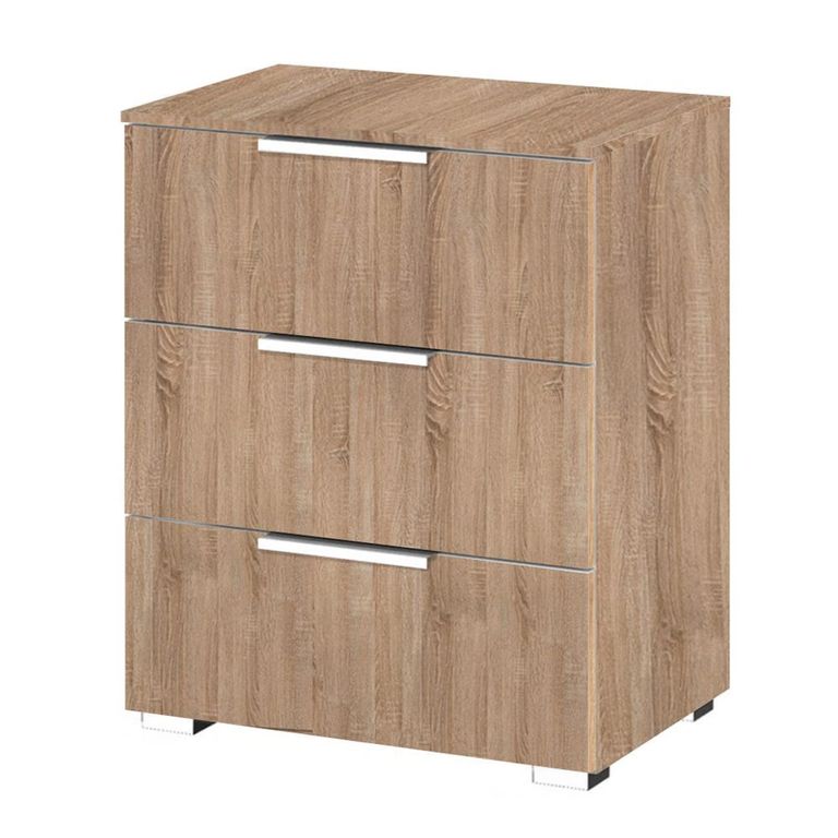 Rauch Texas 3 Drawer Bedside Cabinet - Sonoma Oak