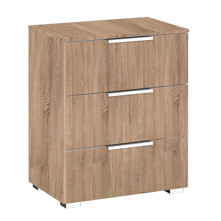 Rauch Texas 3 Drawer Bedside Cabinet - Sonoma Oak