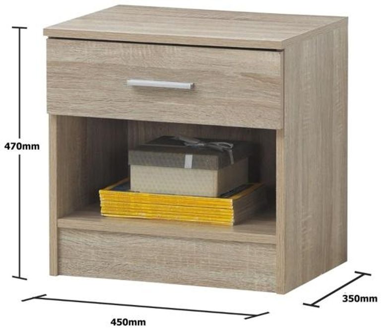 Rico Costa 1 Drawer Bedside Cabinet - Variant Available