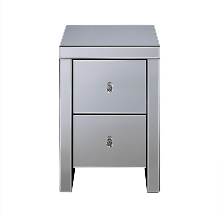 Seville Bedside Cabinet - 2 Drawer - Mirrored