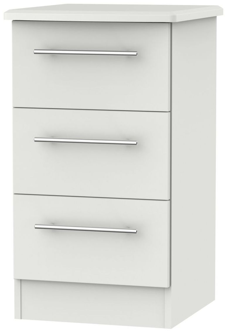 Sherwood Grey 3 Drawer Bedside Cabinet