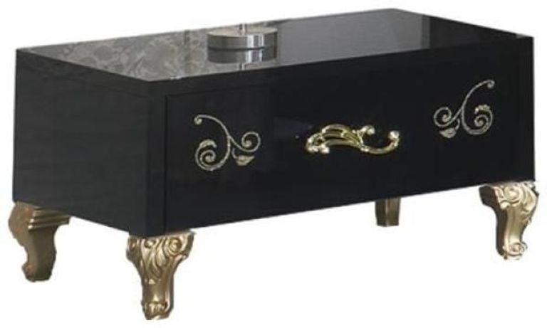 Sofia Black Italian 1 Drawer Bedside Cabinet