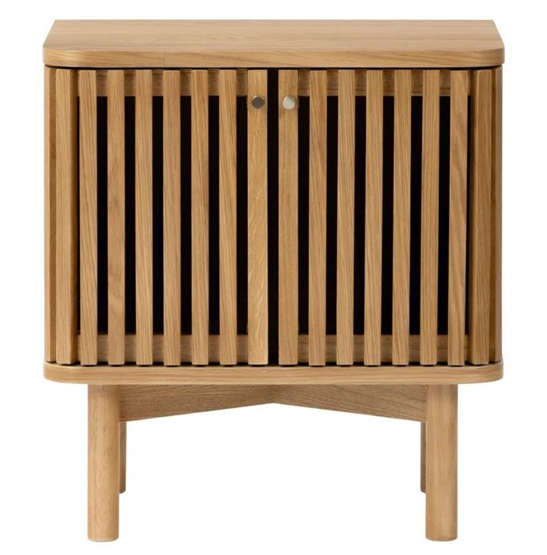 Soho Bedside Table - 2 Door - Slatted - Oak
