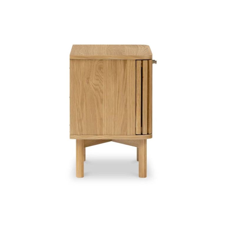 Soho Bedside Table - 2 Door - Slatted - Oak