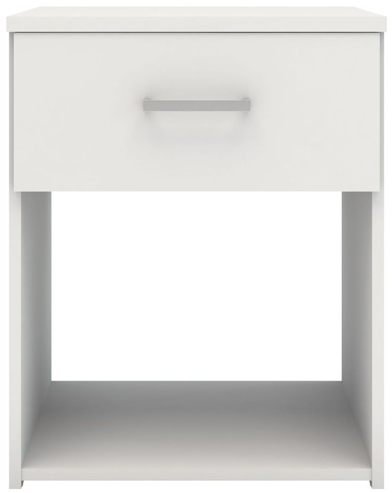 Space White 1 Drawer Bedside Cabinet