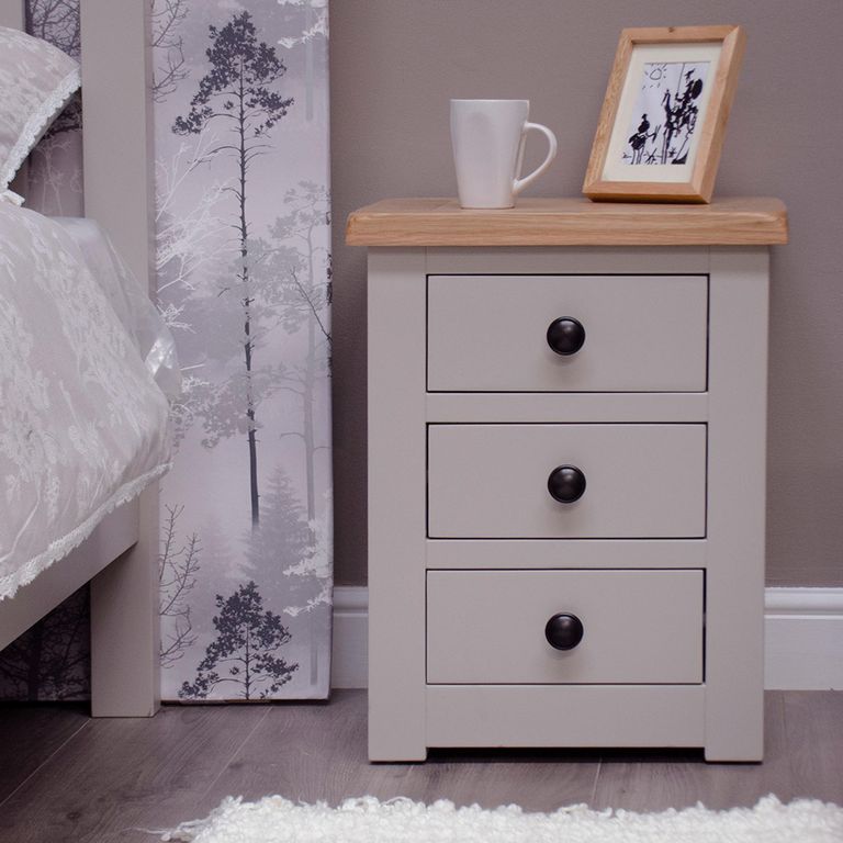 Diamond Painted Bedside Cabinet - 3 Drawer