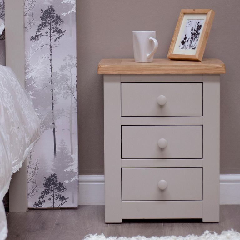 Diamond Painted Bedside Cabinet - 3 Drawer