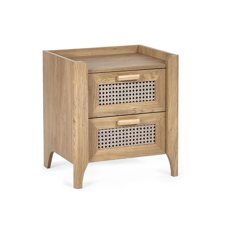 Sydney Bedside Cabinet - 2 Drawer - Faux Rattan