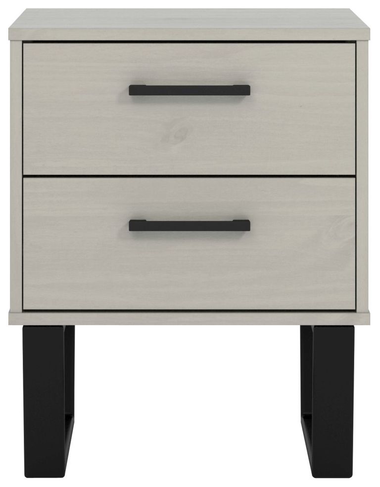 Texas Grey 2 Drawer Bedside Cabinet