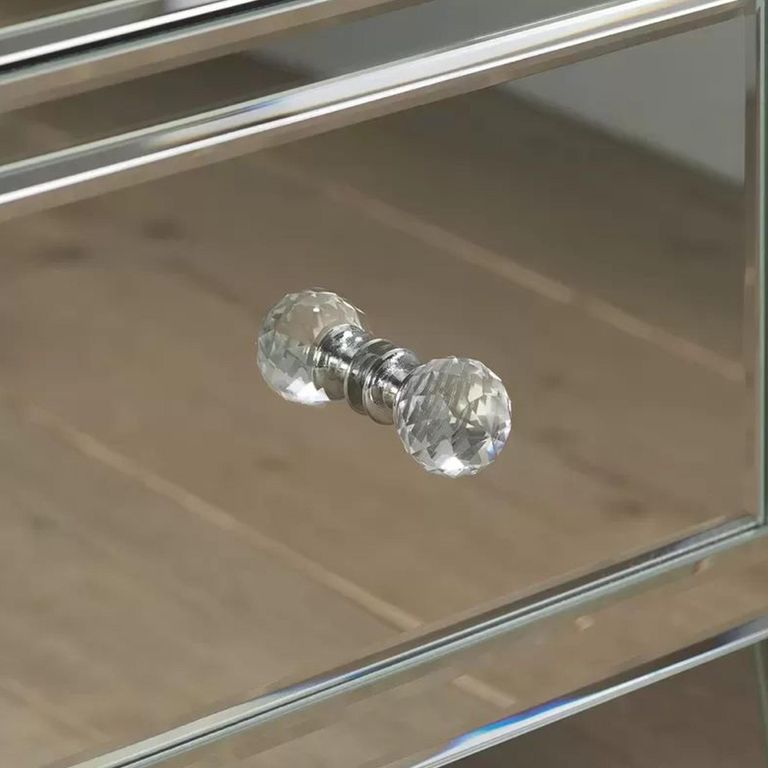 Valencia Bedside Cabinet - 3 Drawer - Mirrored