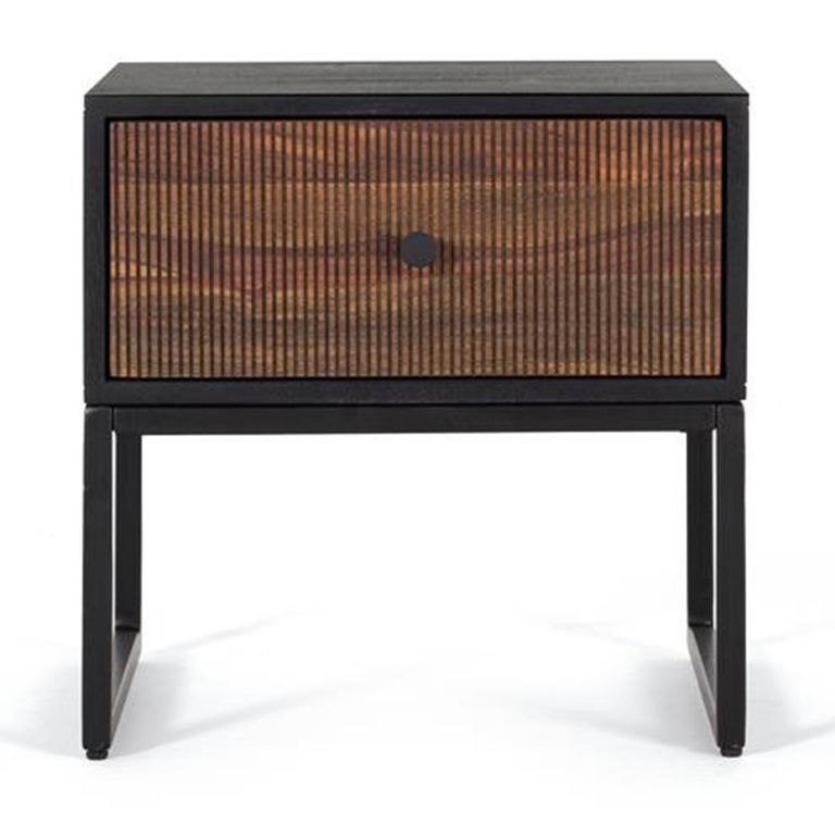 Venedocia Bedside Table - 1 Drawer - Mango Wood