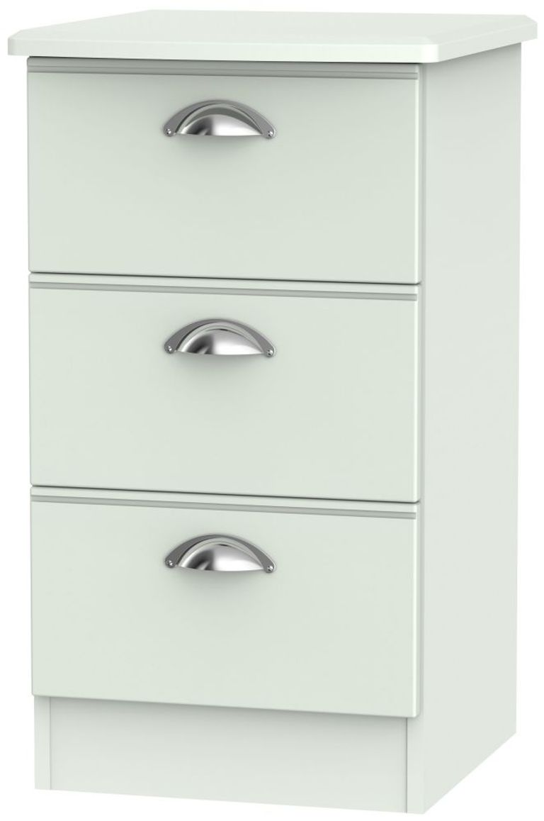 Victoria Grey 3 Drawer Bedside Cabinet