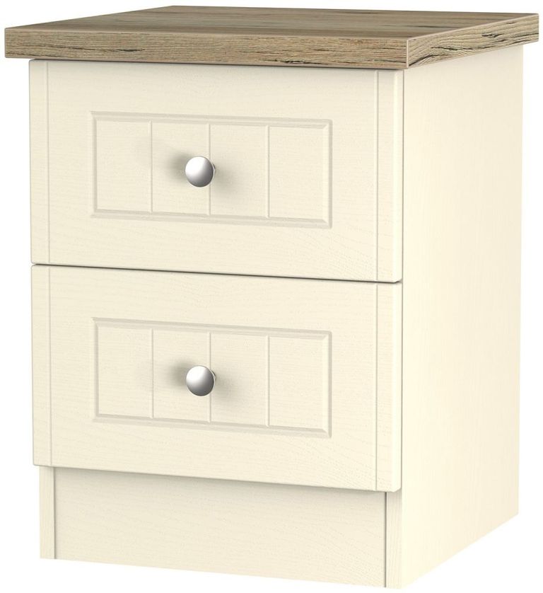 Vienna Cream 2 Drawer Bedside Cabinet