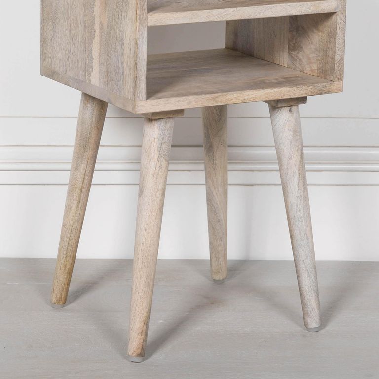 Bedside Table with Shelf - Washed Mango Wood