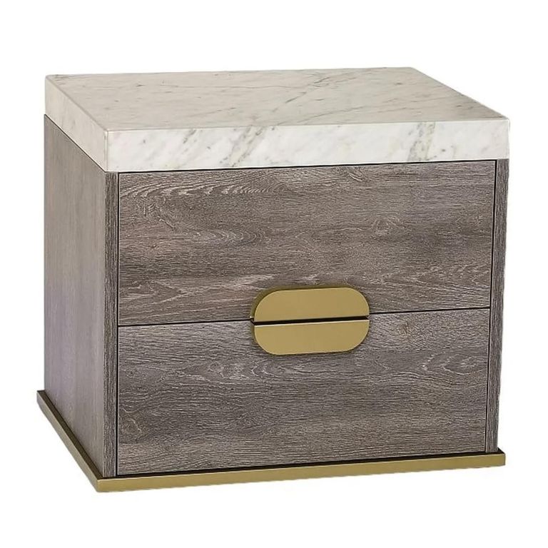 Westin Bedside Cabinet - 2 Drawer - Marble Top - Variation Available