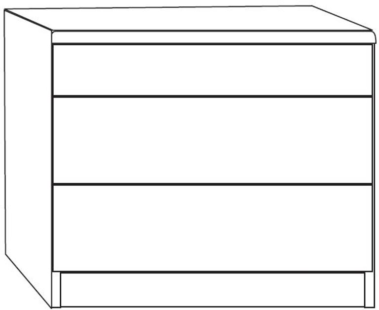 Luxor 3+4 Bedside Cabinet - 3 Drawer - Rustic Oak