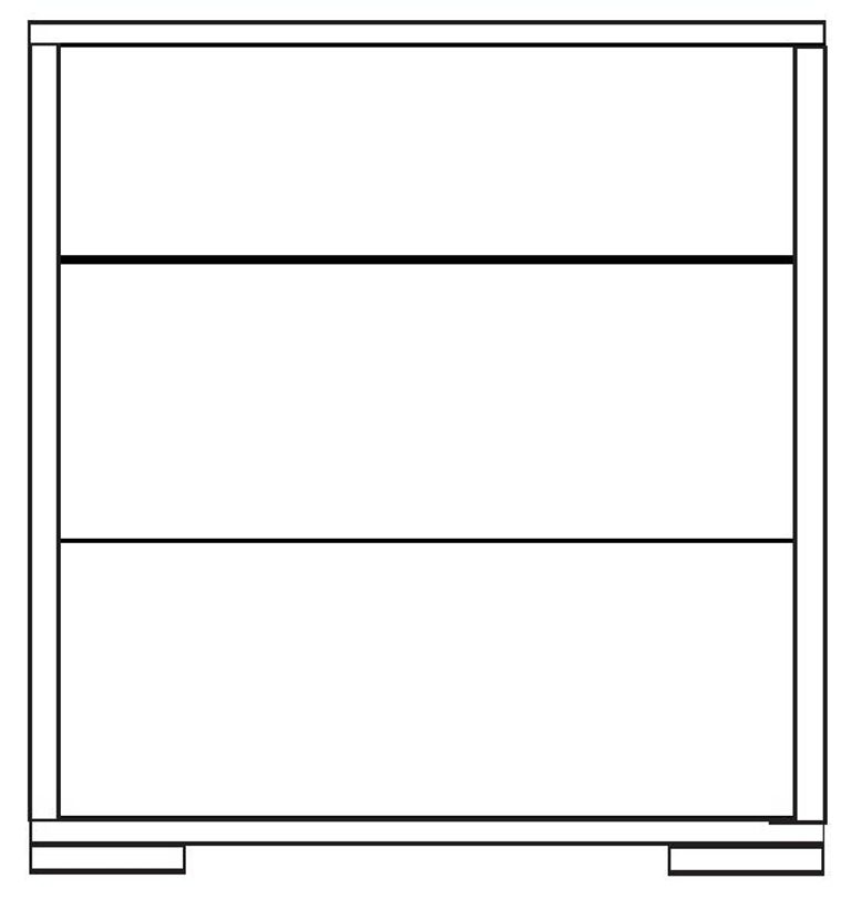 Rialto Bedside Cabinet - 3 Drawer - Pebble Grey and Graphite Carcase