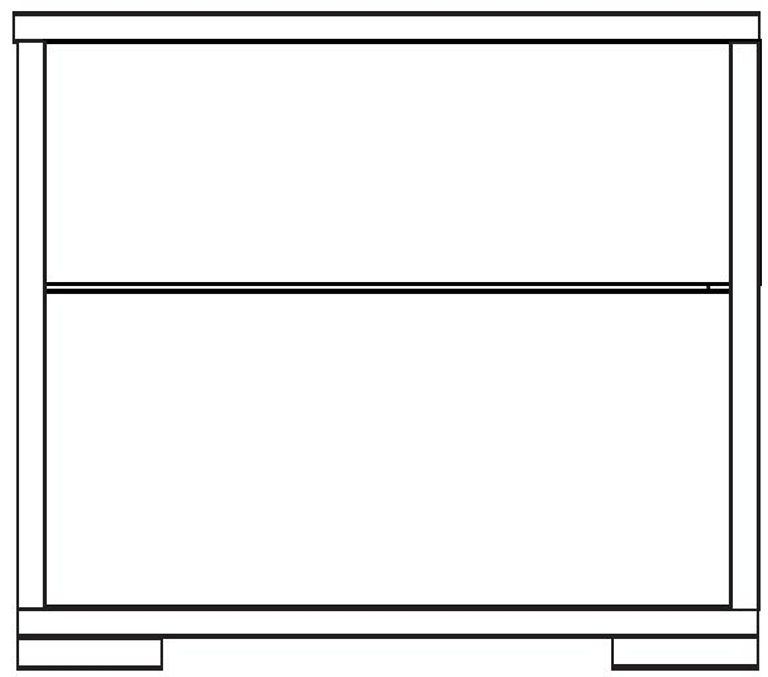 Tokio Bedside Cabinet - 2 Drawer - Havana - Silver Handle