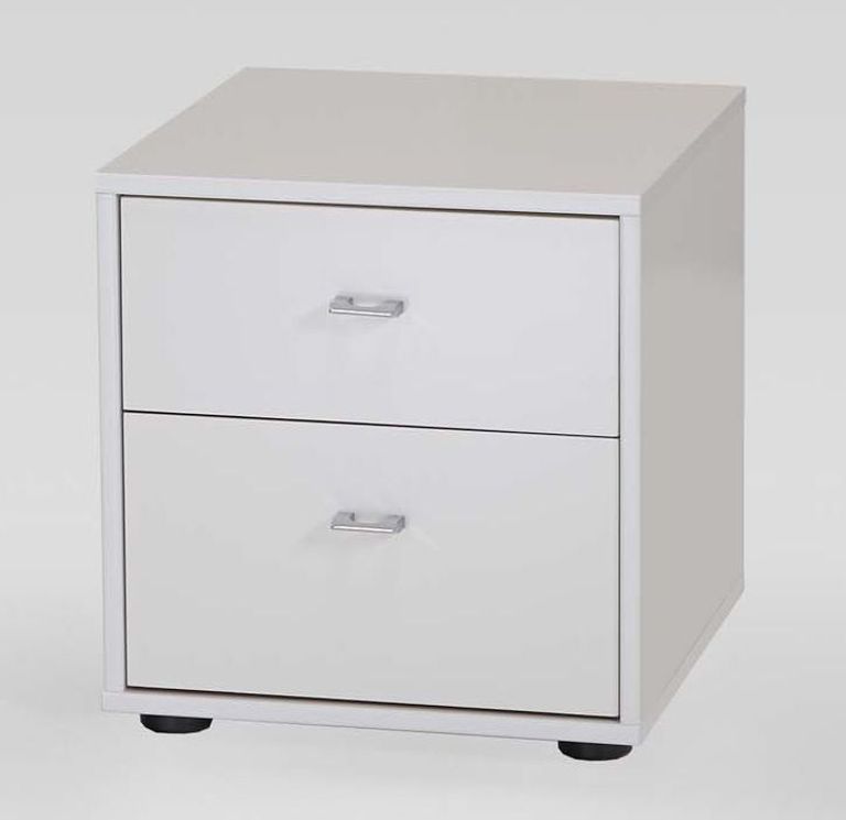 Tokio Bedside Cabinet - 2 Drawer - Alpine White Front - Variation Available