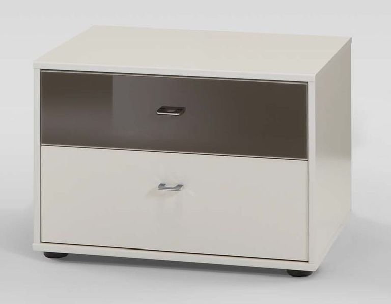 Tokio Bedside Cabinet - 2 Drawer - Alpine White - Variation Available