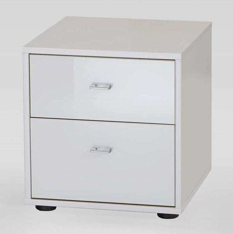 Tokio Bedside Cabinet - 2 Drawer - Glass Front - Variation Available