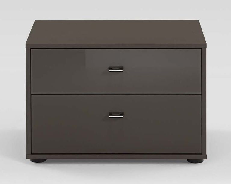 Tokio Bedside Cabinet - 2 Drawer - Glass Front - Variation Available