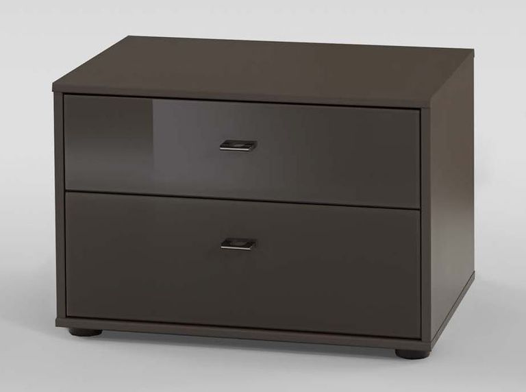 Tokio Bedside Cabinet - 2 Drawer - Glass Front - Variation Available
