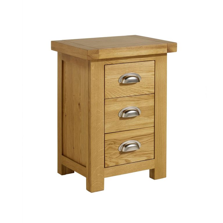 Woburn Bedside Cabinet - 3 Drawer - Rustic Oak