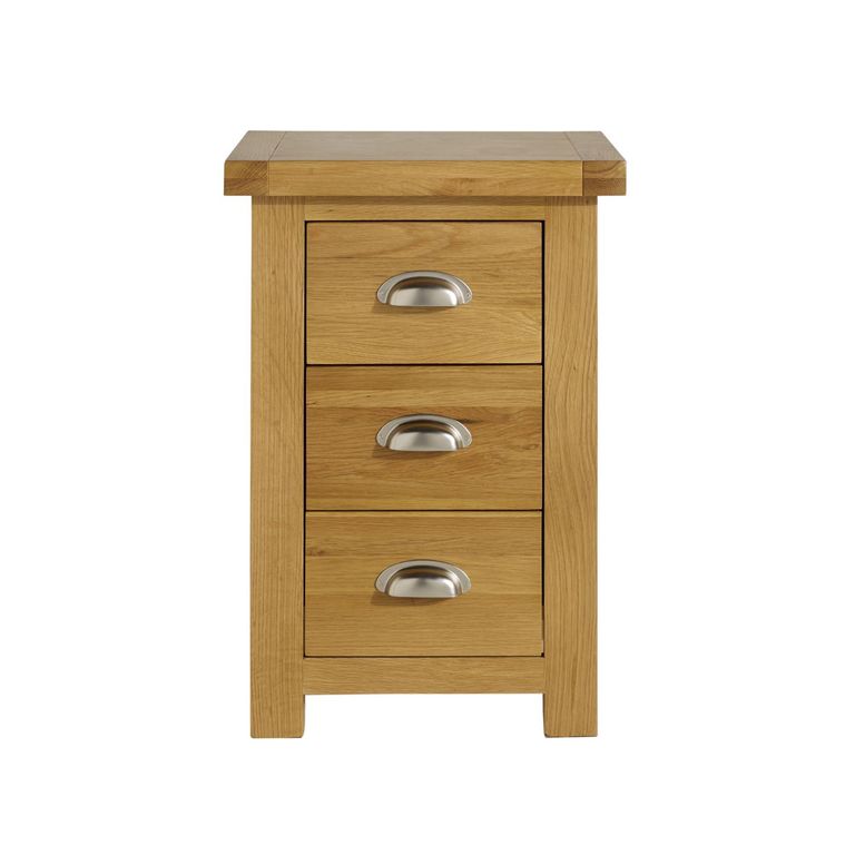 Woburn Tall Bedside Cabinet - 3 Drawer - Rustic Oak