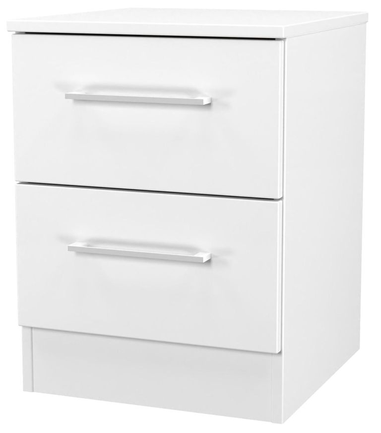 Worcester White 2 Drawer Bedside Cabinet