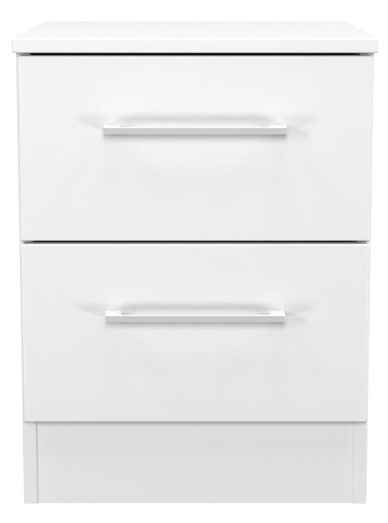 Worcester White 2 Drawer Bedside Cabinet