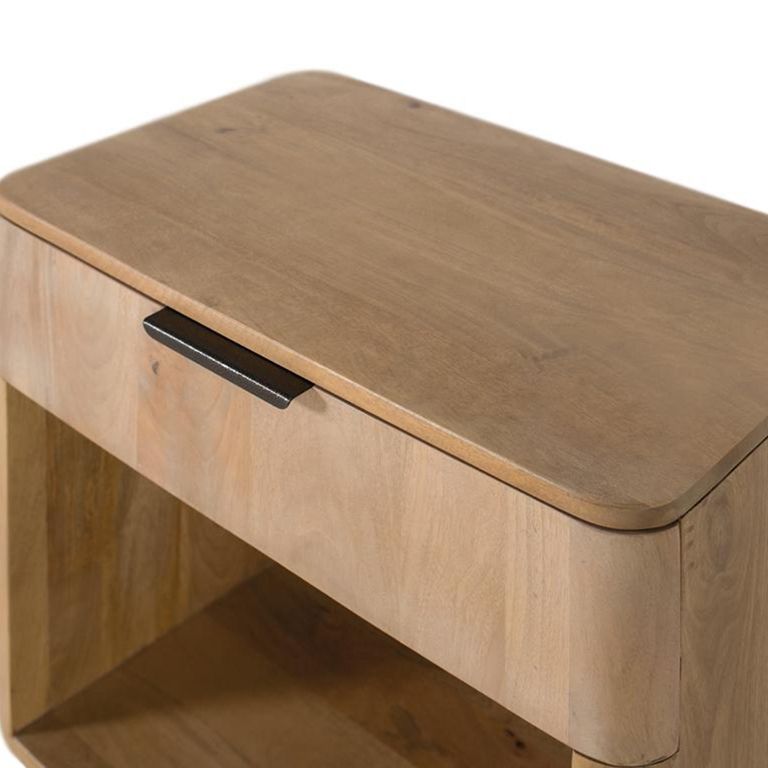 Wrenley Bedside Cabinet - 1 Drawer - Natural - Mango Wood