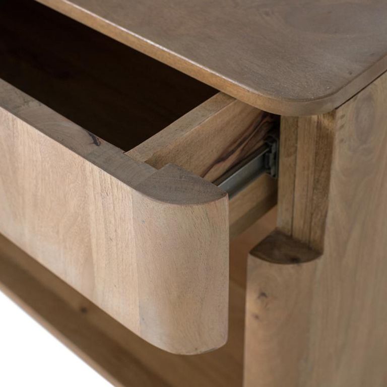 Wrenley Bedside Cabinet - 1 Drawer - Natural - Mango Wood