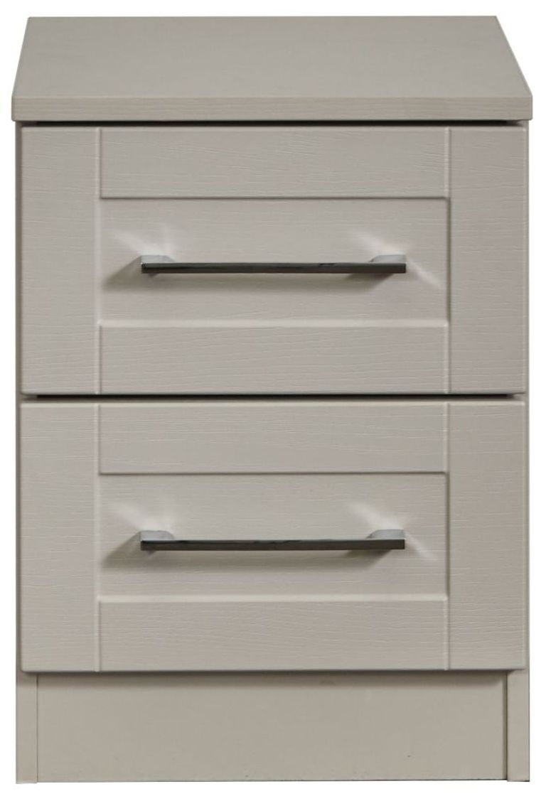 York Cashmere 2 Drawer Bedside Cabinet