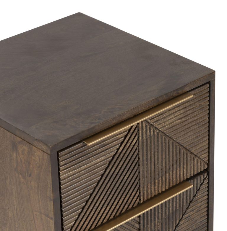 Zaine Walnut 2 Drawer Bedside Cabinet