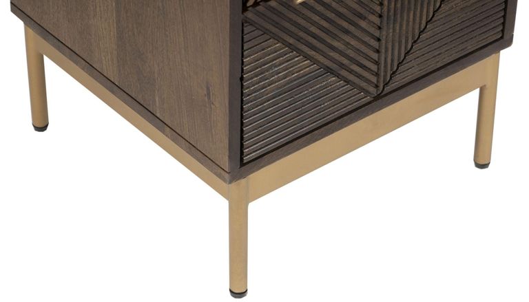 Zaine Walnut 2 Drawer Bedside Cabinet