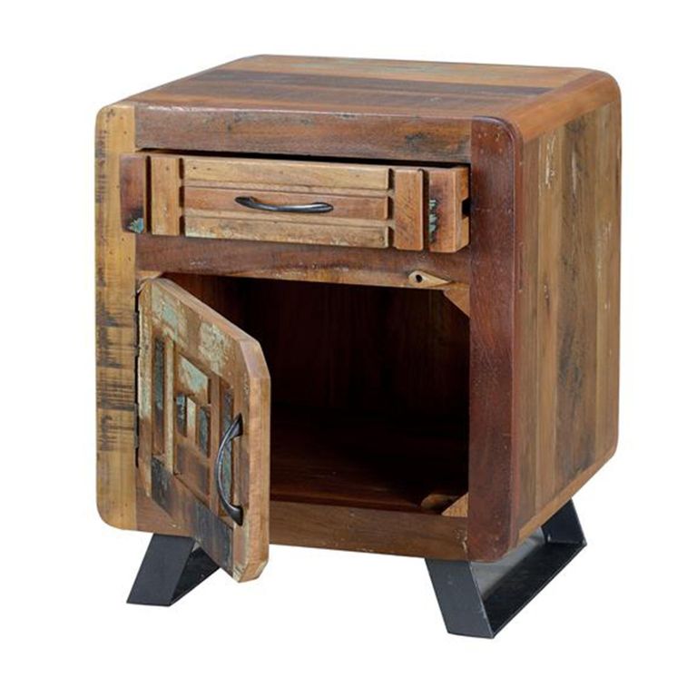 Zangird Bedside Cabinet - 1 Door - Recycled Wood