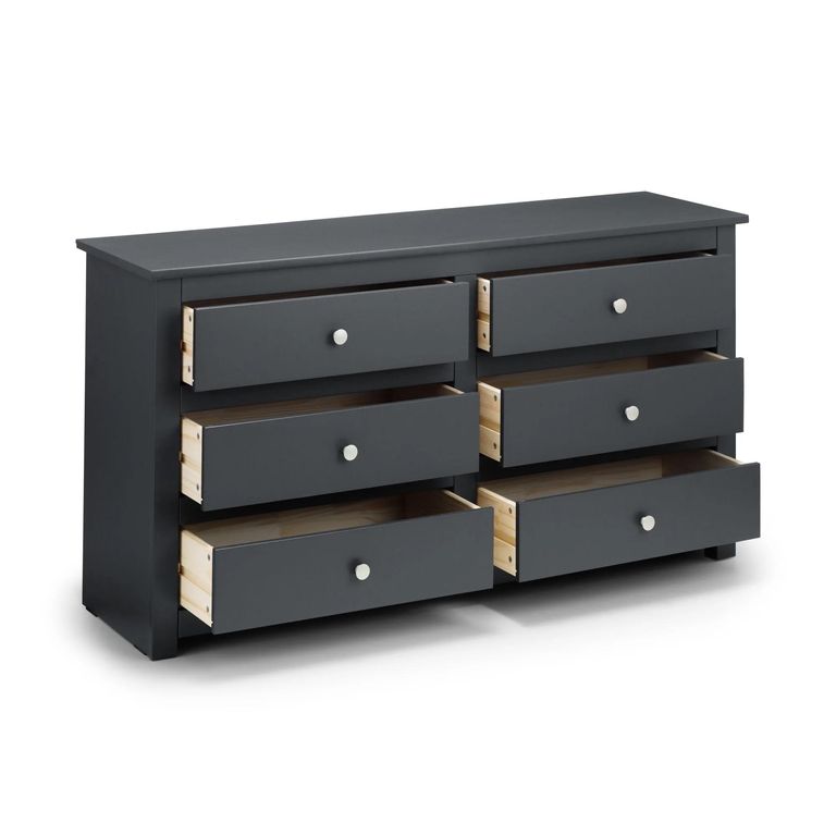 Radley Chest of Drawers - 6 Drawer - Wide - Dark Grey