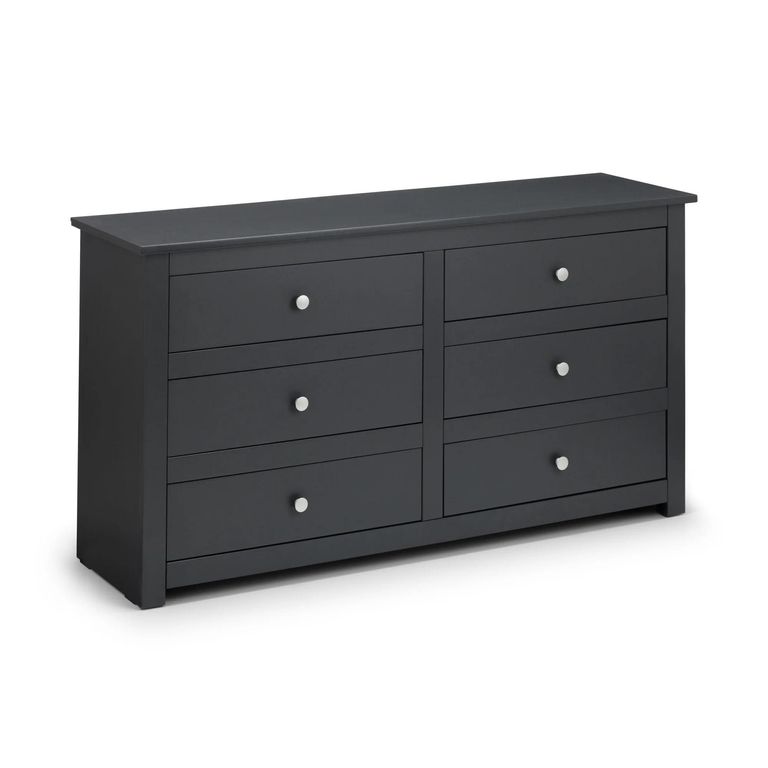 Radley Chest of Drawers - 6 Drawer - Wide - Dark Grey