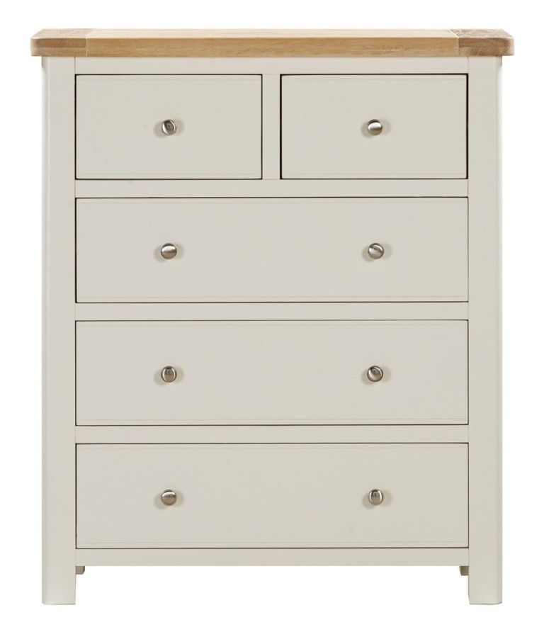 Hayley Chest - 2+3 Drawer - Oak and White