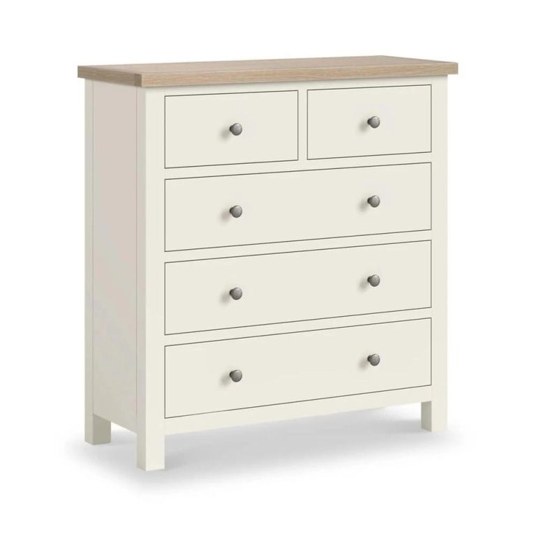 Modern Chest - 2+3 Drawer - White Painted