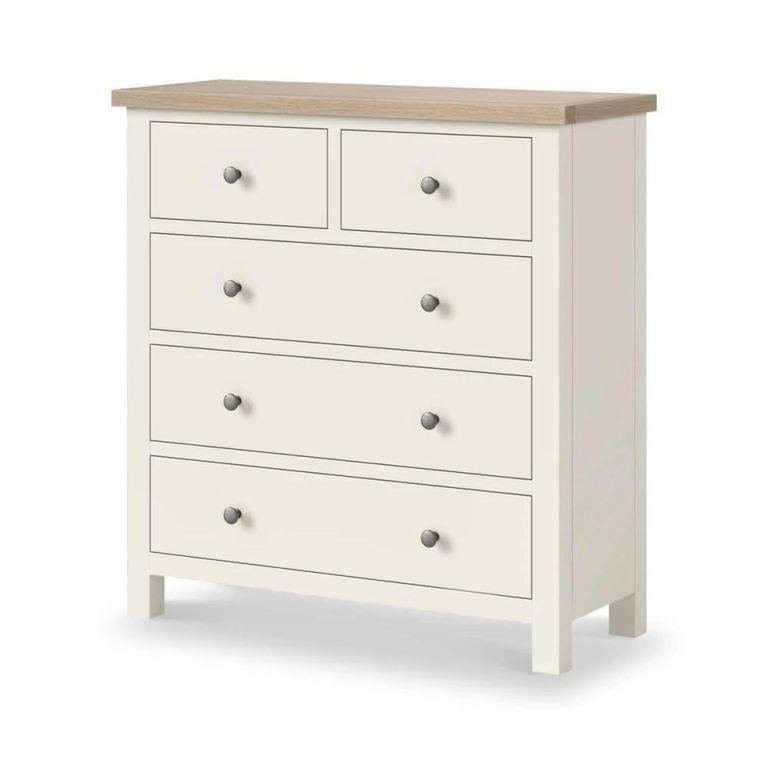 Modern Chest - 2+3 Drawer - White Painted
