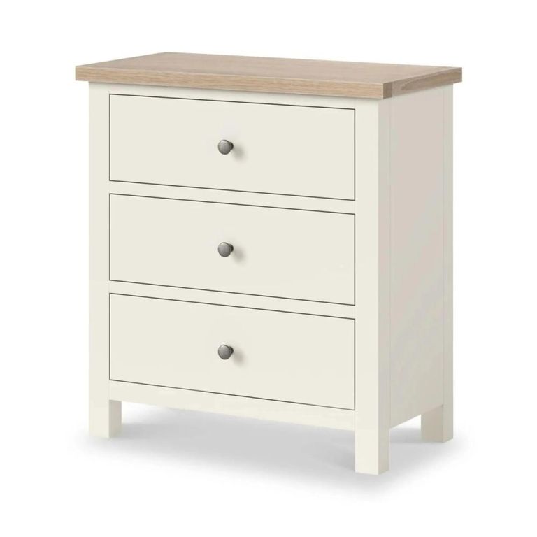 Modern Chest - 3 Drawer - White Painted