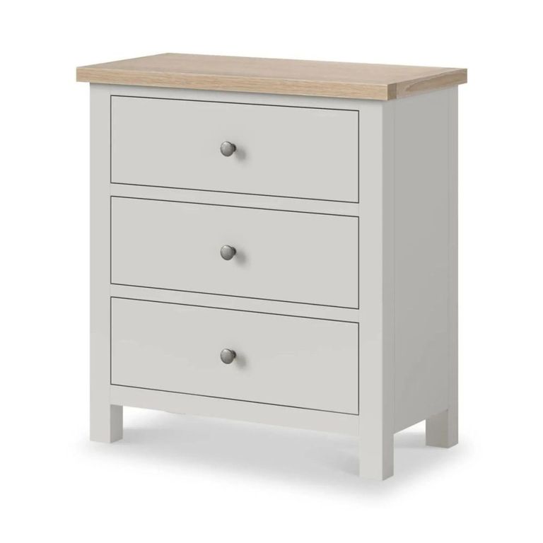 Modern Chest - 3 Drawer - Grey Painted