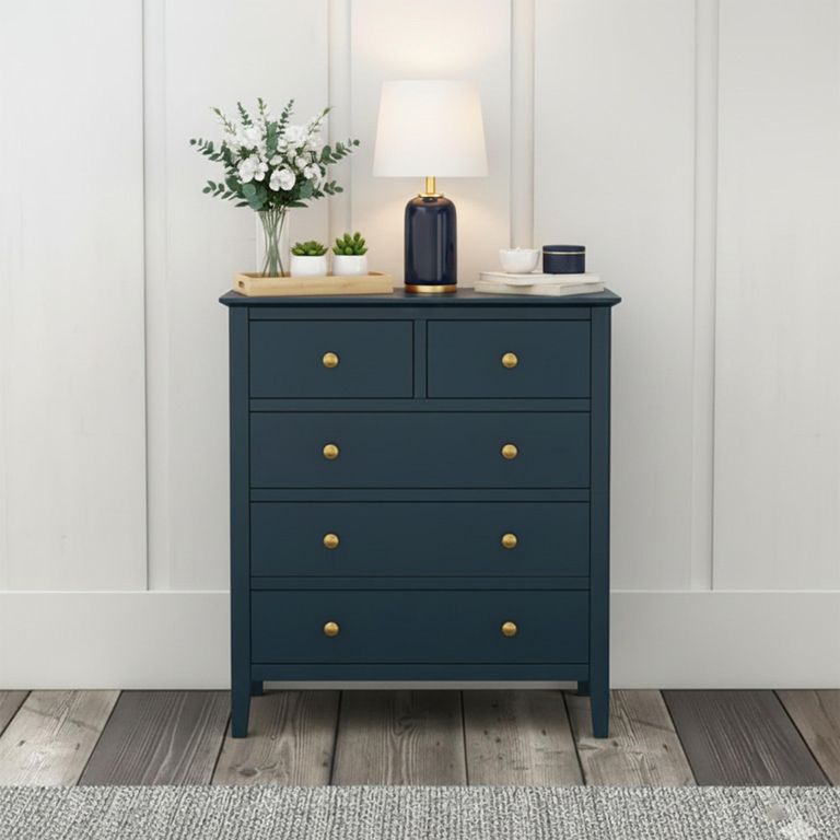 Harrogate Chest of Drawers - 2+3 Drawer - Blue