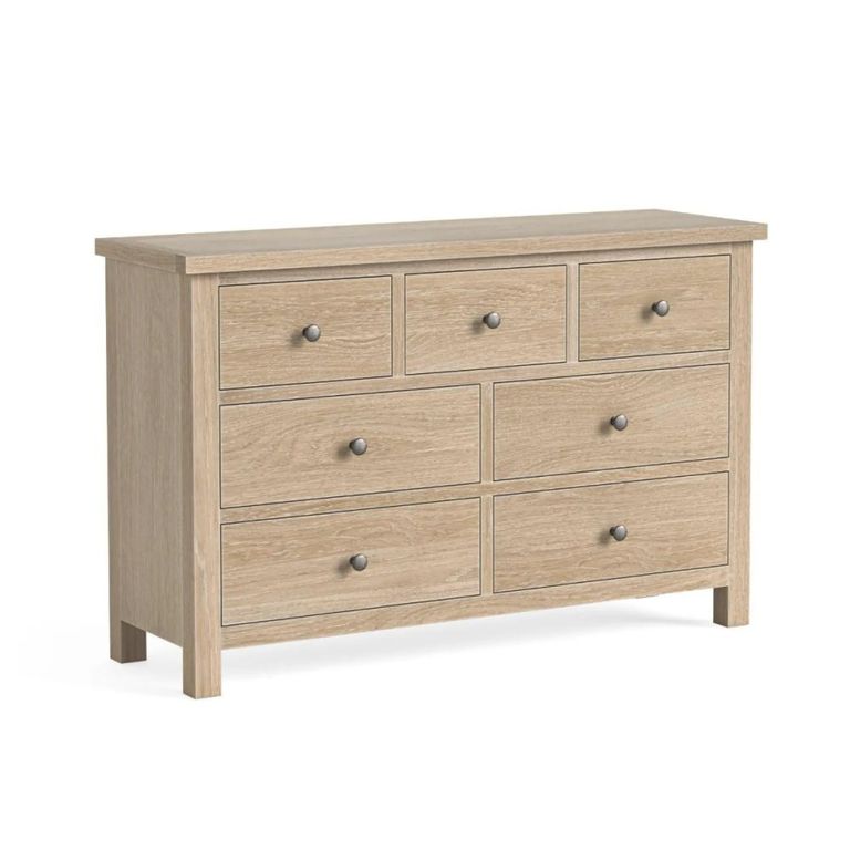 Modern Country Oak - Wide Chest of Drawers - 3+4 Drawer