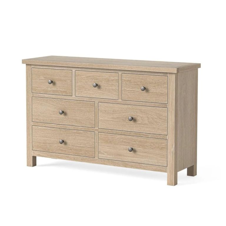 Modern Country Oak - Wide Chest of Drawers - 3+4 Drawer